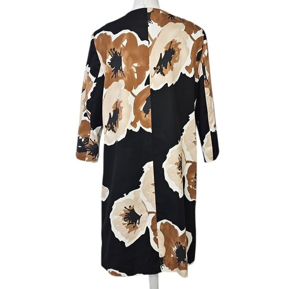 MaxMara Studio Womens Abstract Floral 3/4 Sleeve Trench Jacket, Size 10 - Picture 2 of 9